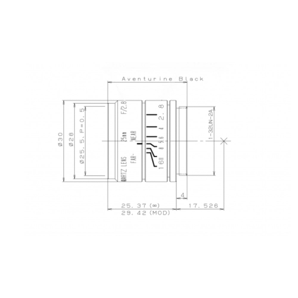 FL-BC2528-VGUV Dimensions Diagram