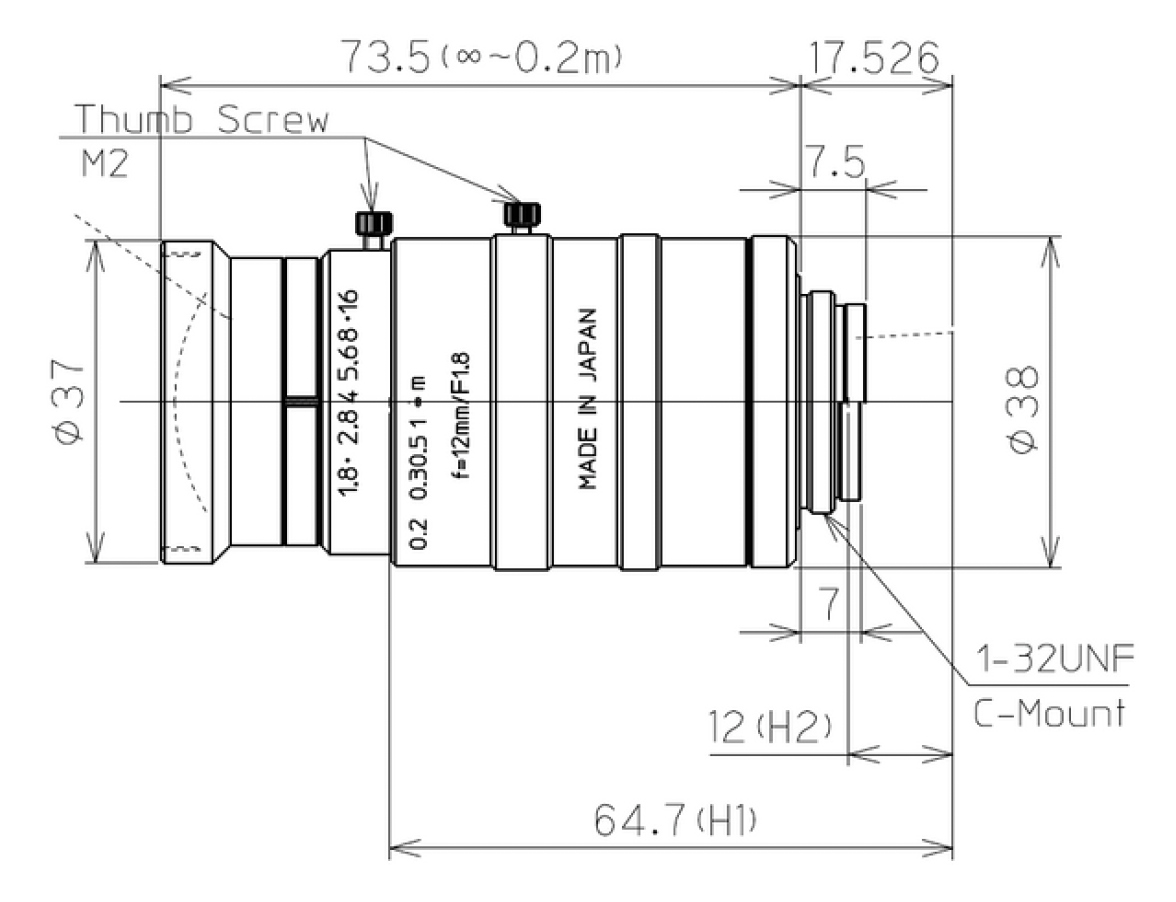 LM12HC-VIS-SW Dimensions