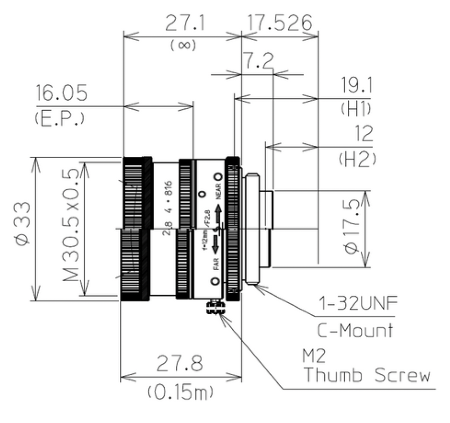 LM12JC5MC-WP Dimensions