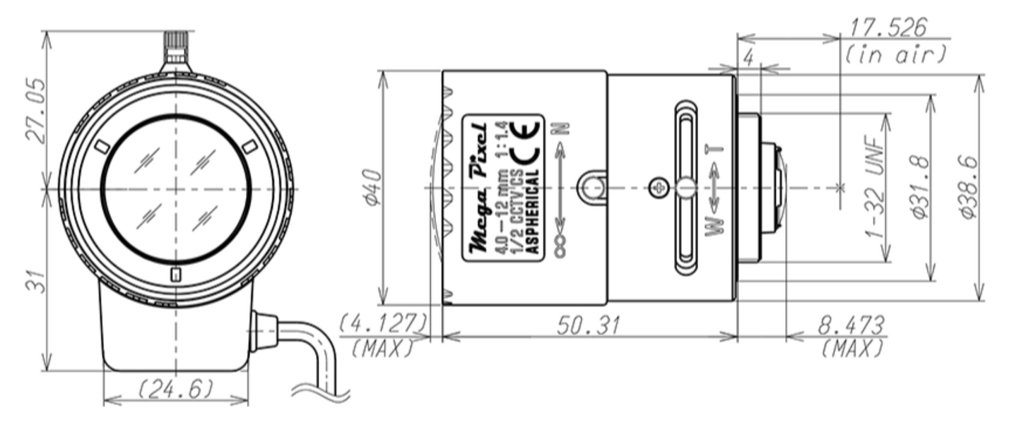 M12VG412 Dimensions